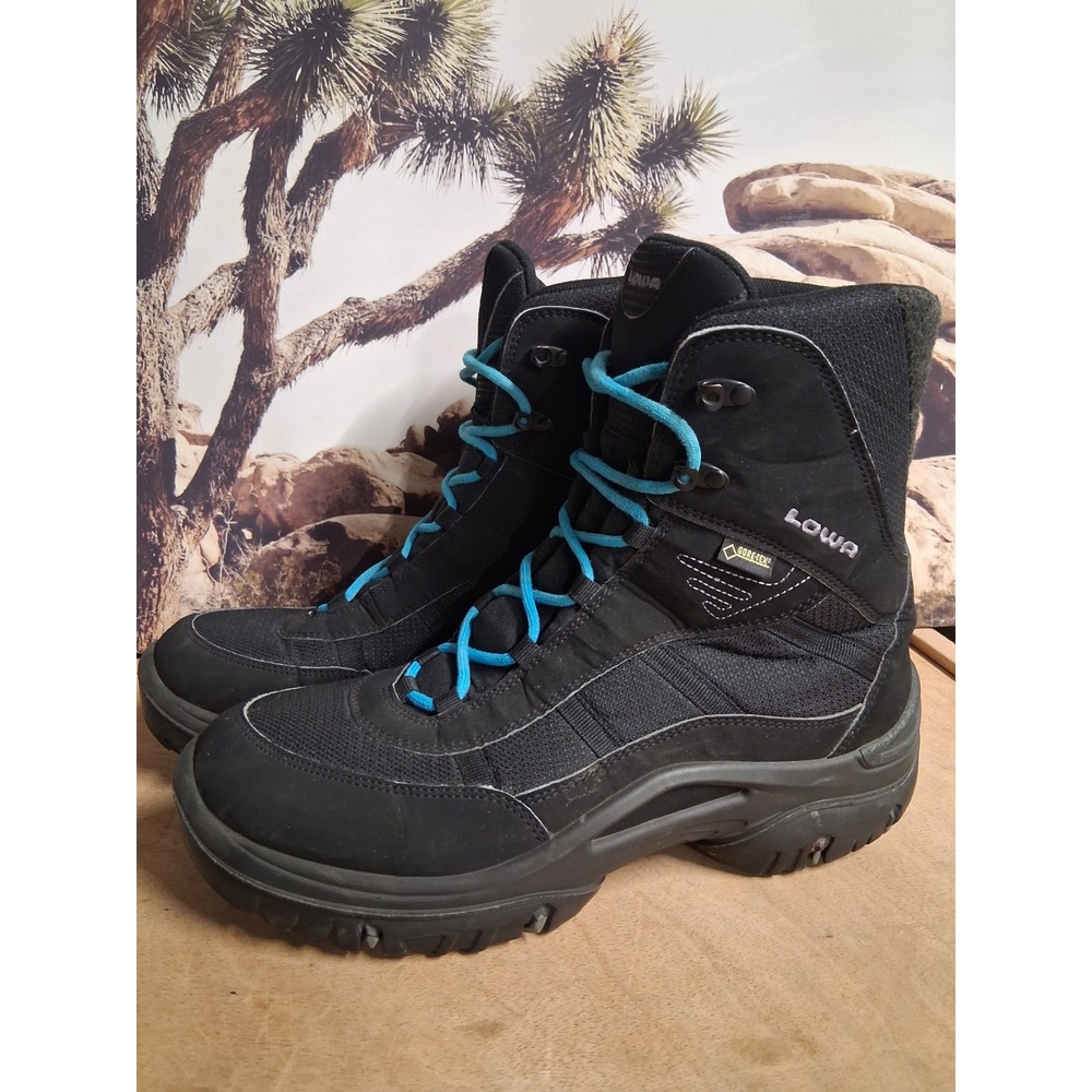 Lowa Gore-Tex Winter Hiking Boots Black Blue Lace Waterproof Insulated Mens 11